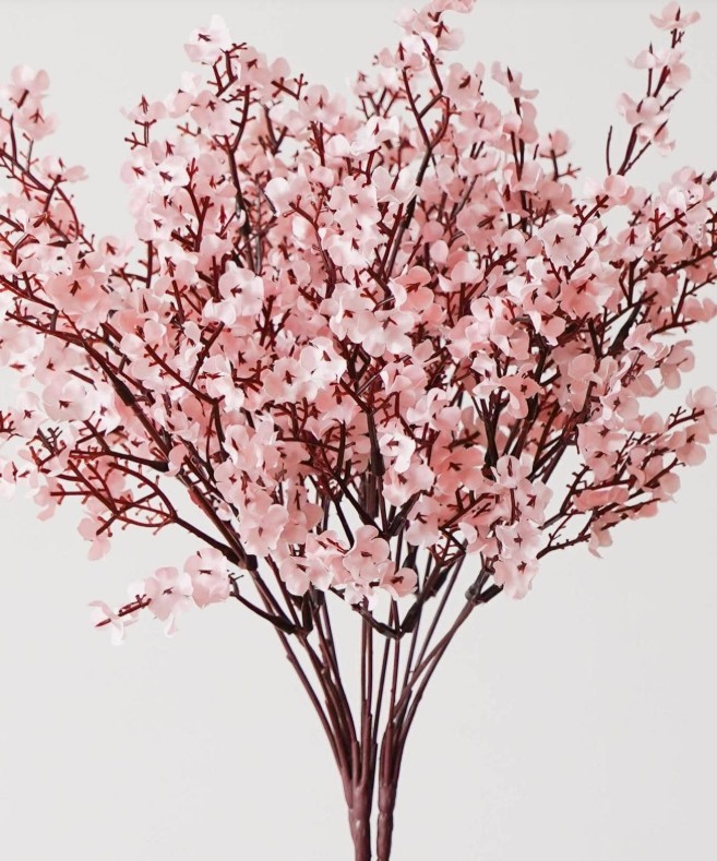 6pcs Plastic Artificial Flower Bouquet, Cherry Blossoms Artificial Flowers Baby’