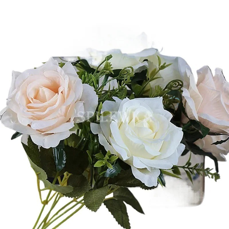High-quality Silk Orange Rose Artificial Flowers for Wedding Decoration, Big and