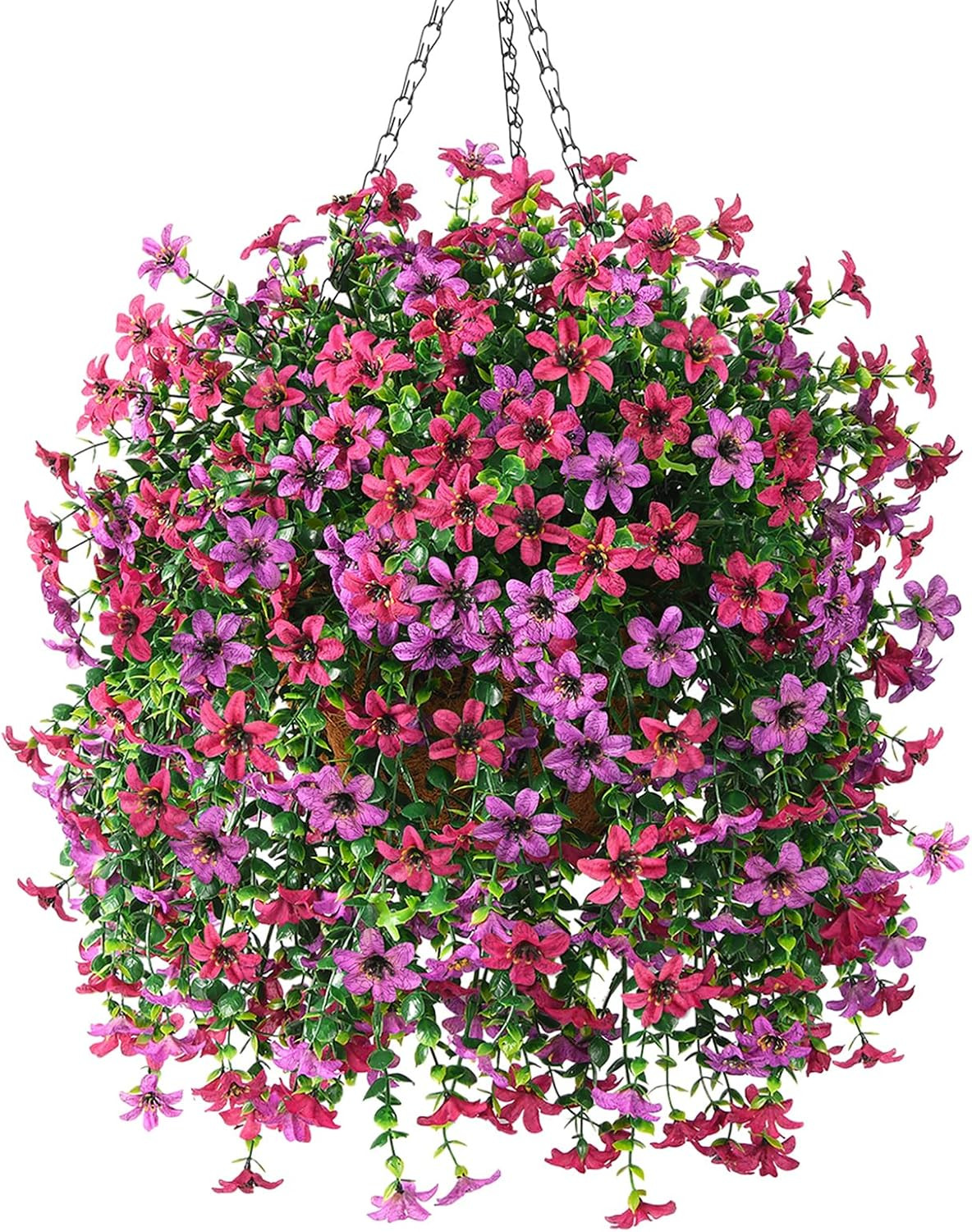 UV Resistant Faux Hanging Daisy Basket for Outdoor Spring/Summer Decor
