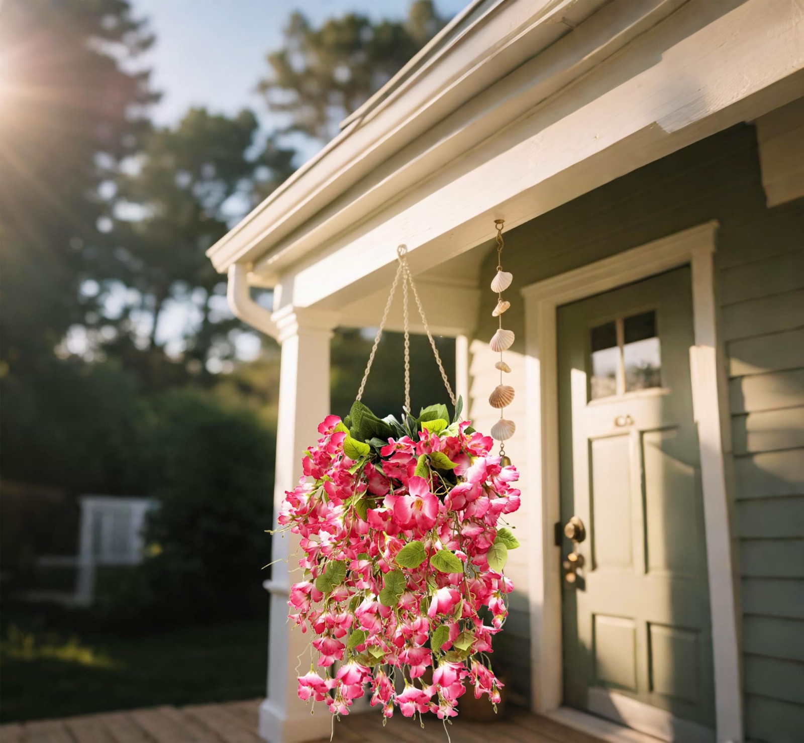 2PCS Artificial Hibiscus Flowers Outdoor Hanging UV Resistant Faux Plant New USA