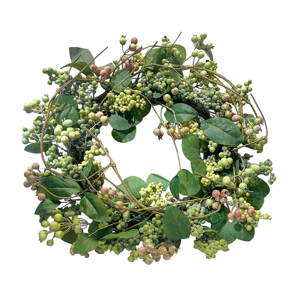 Spring Wreath 24″ Artificial Mixed Berry Wreath Silk Floral for Front Door