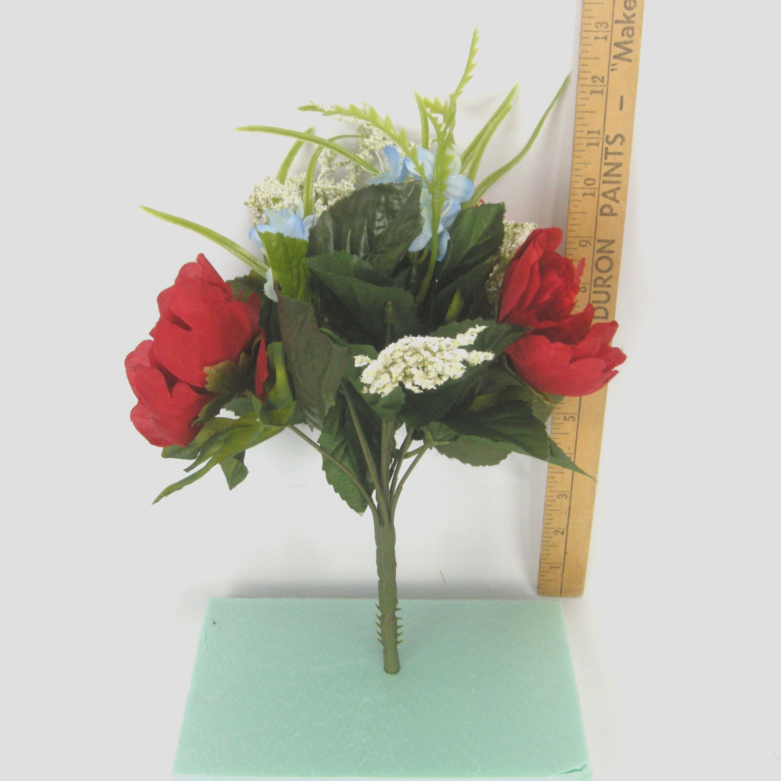 Silk Flower Lot of 17 Bushes 12″ Patriotic Red White Blue Florist Quality