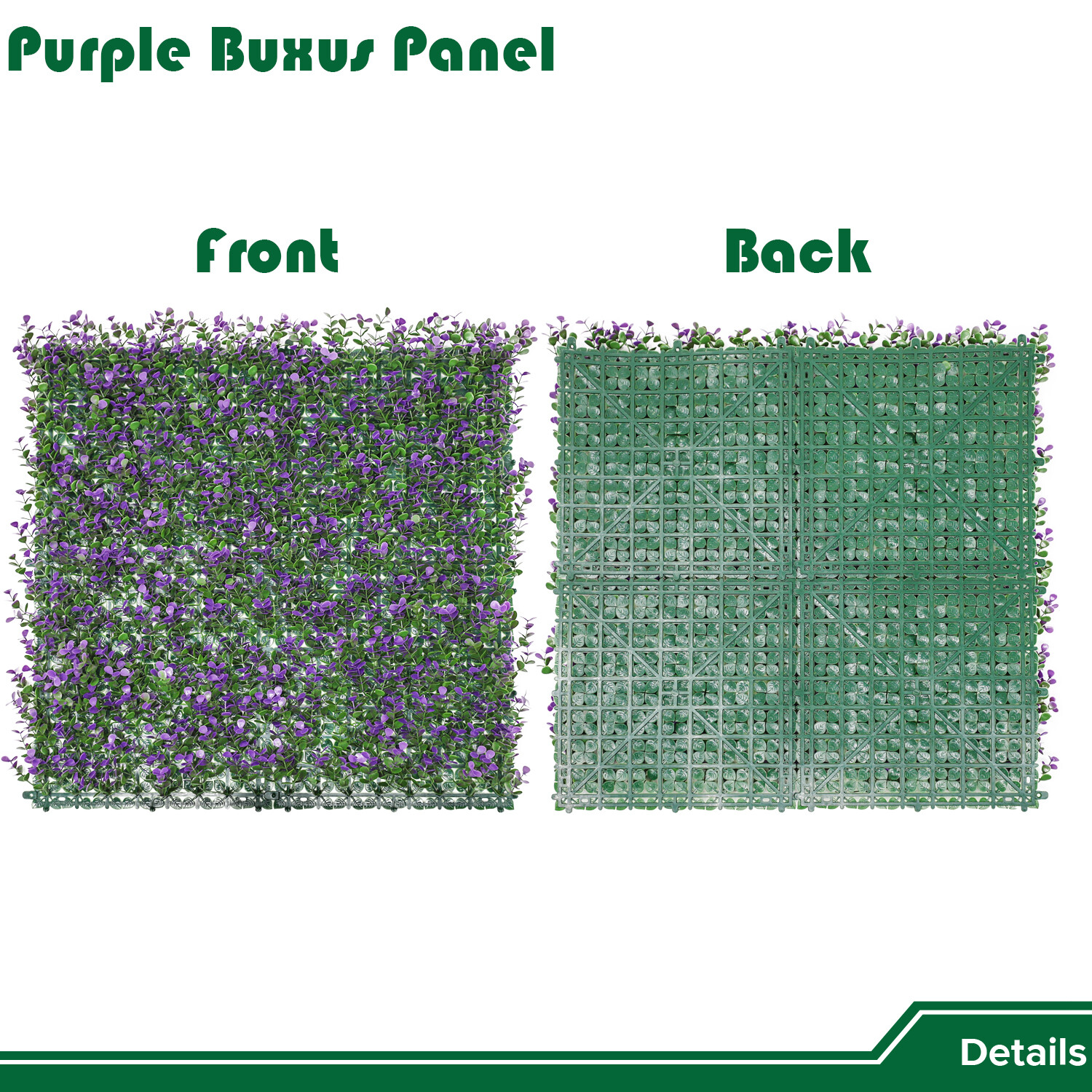Artificial Purple Buxus Leaf cover back Privacy Fence Screen Home Décor Hedge