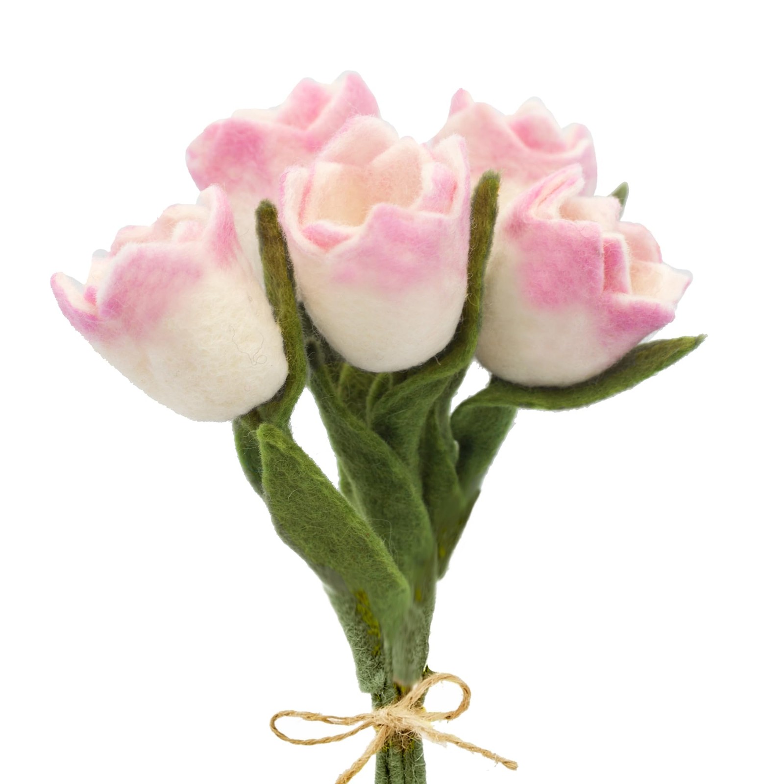 Glaciart One Felt Tulip Flowers Artificial Bouquet – 5 pcs|Reusable, Washable…