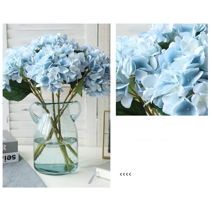 5 pcs Hydrangea Artificial 18″ Royal Real Touch Hydrangea Heads with Stems