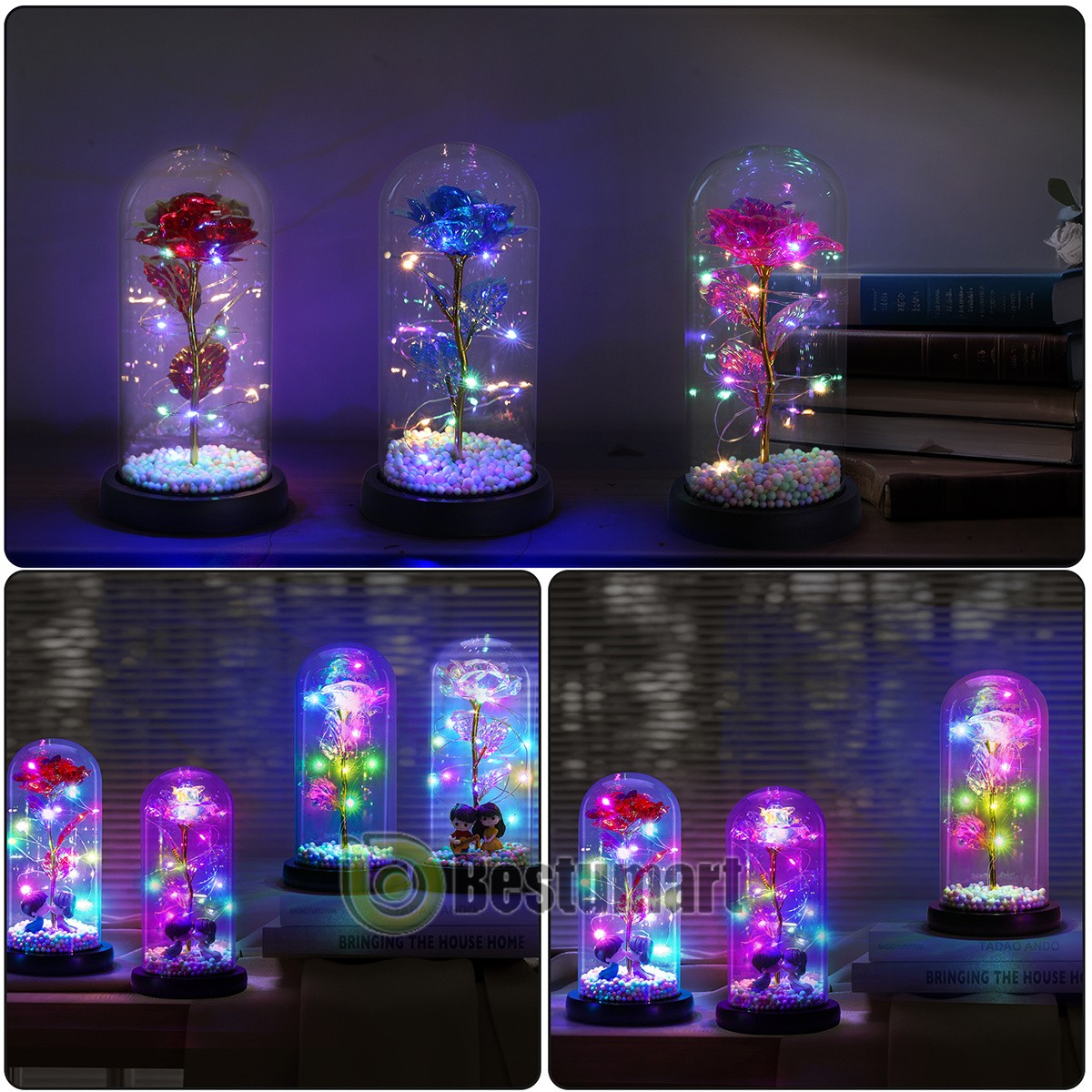 Eternal Rose LED Light in Glass Flower Gift for Her Valentine’s Christmas Gift