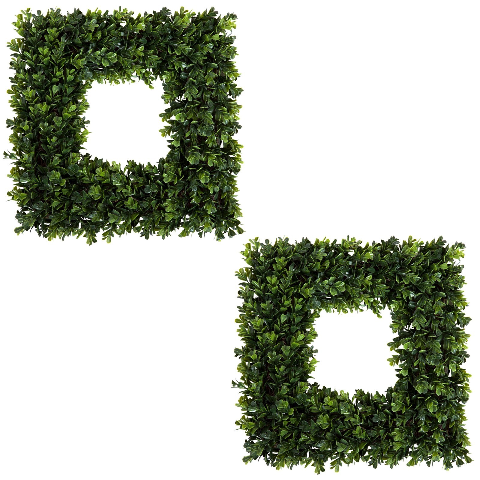 Set of Two 16.5-Inch Indoor/Outdoor Artificial Boxwood Wreaths