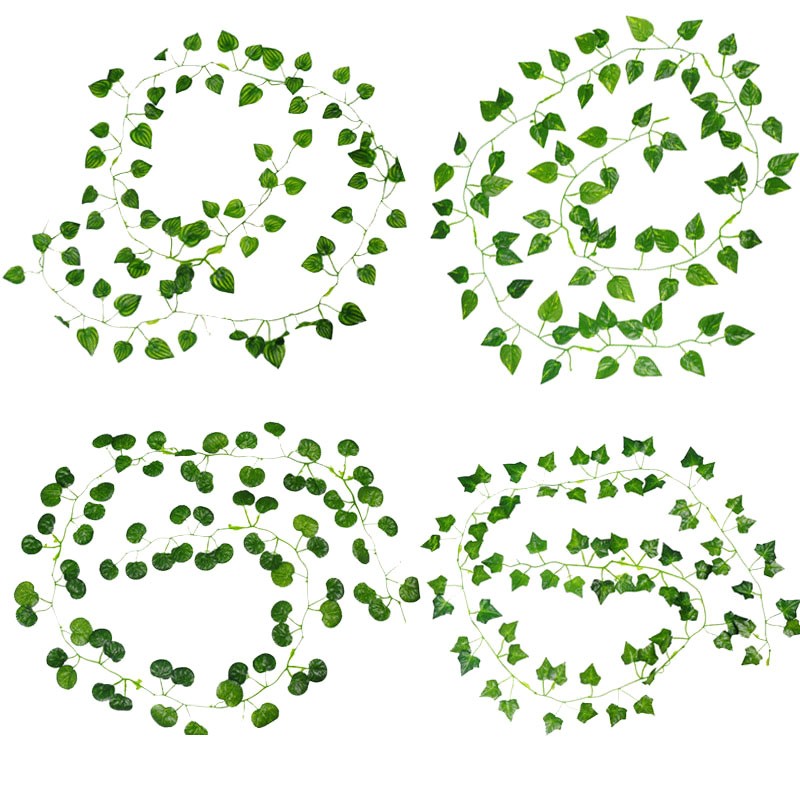 2M Long Artificial Plants Green Ivy Leaves Artificial Grape Vine Fake5408