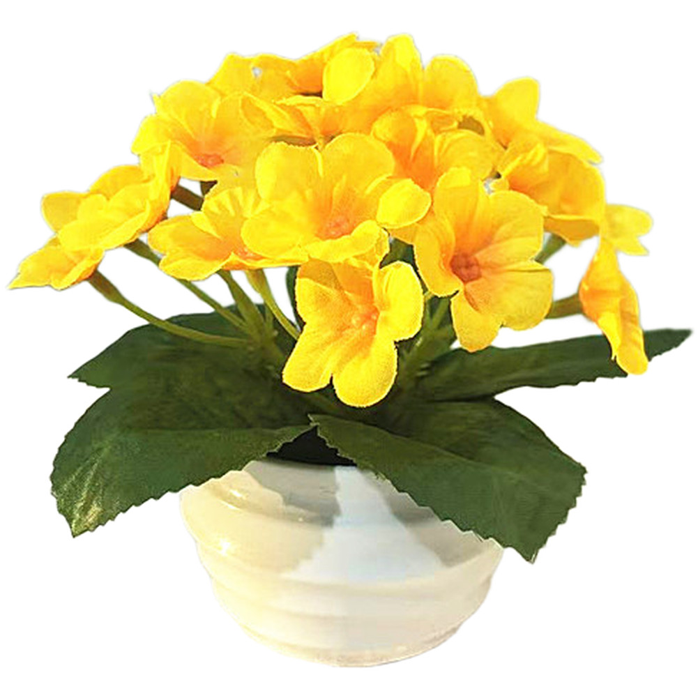 Plastic Violet Flower Bonsai in Pot 15cm Wide 14cm High for Indoor Decor