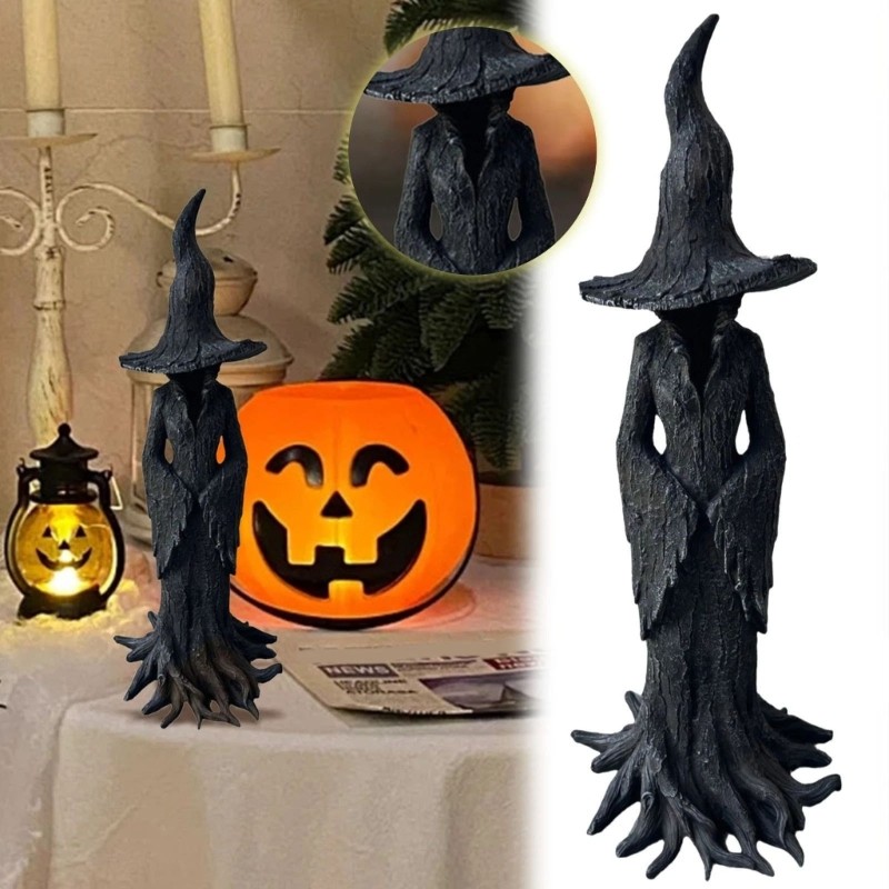 Eerie Season Resin Witch Centerpieces for Halloween Office Decoration