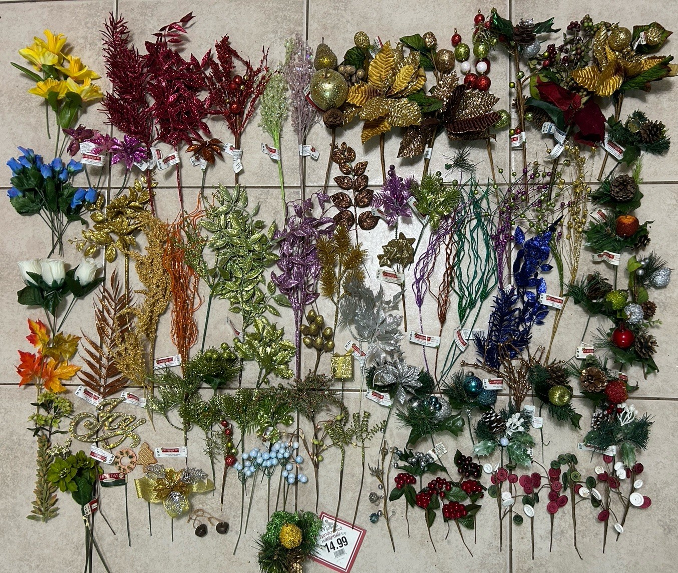 Artificial Stems And Blooms For Crafting/diy