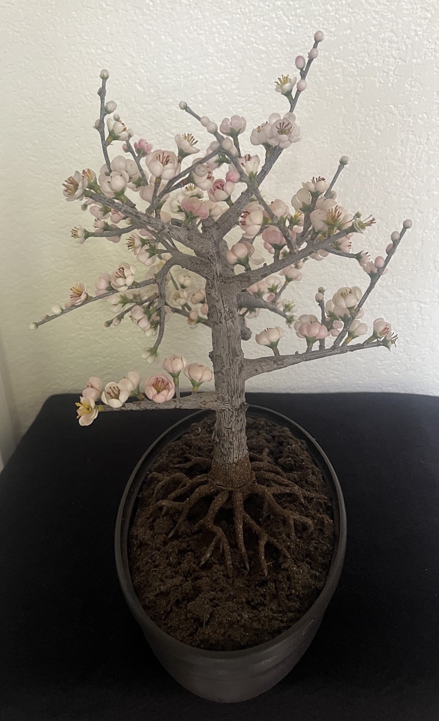 15” Cherry Blossom Bonsai Styled Artificial Tree w/Decor Planter