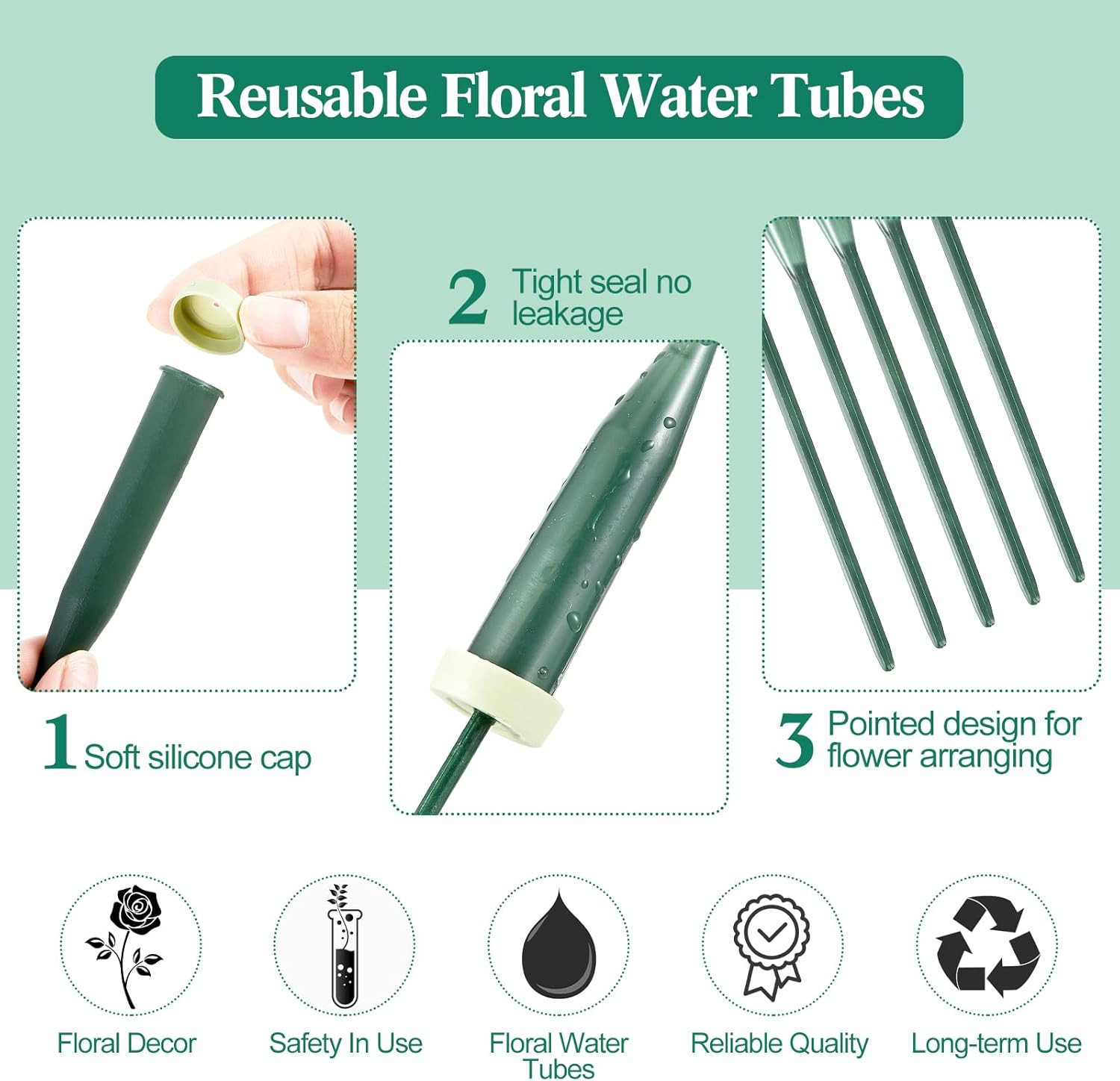 90 Pack 12 Inch Stem Water Tubes W/ Caps, Vials for Floral Arrangement
