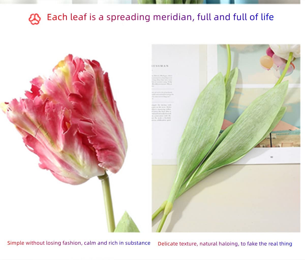 Artificial Tulip Flowers,27.2in Fake Flowers Artificial Flowers Parrot Tulips…