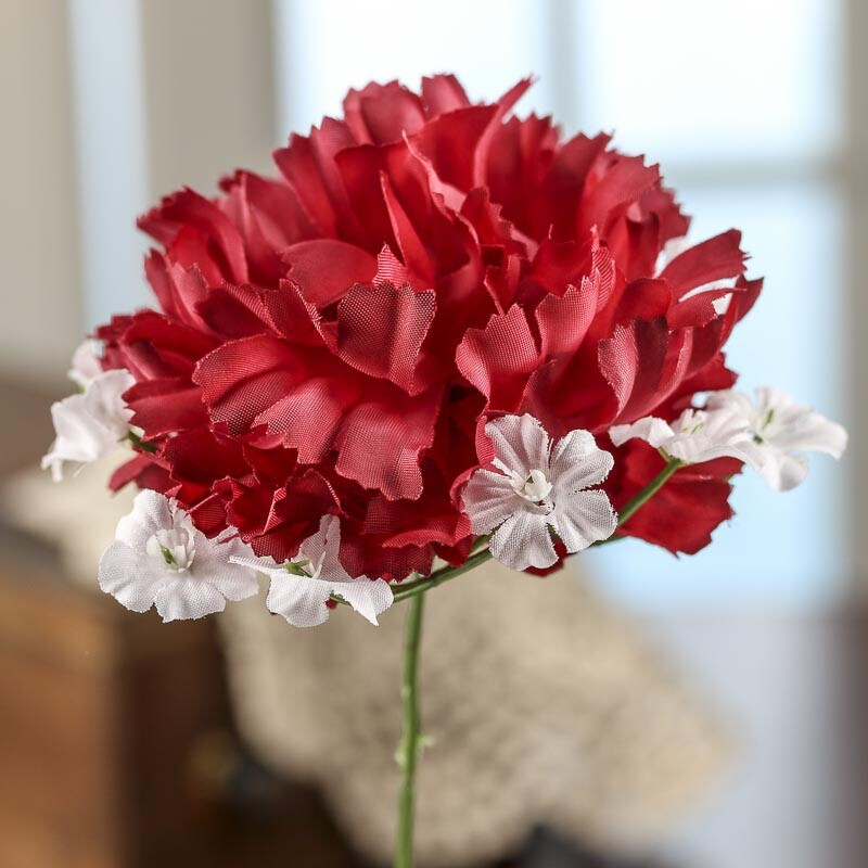Inspired By Nature Bulk Buy of 24 Burgundy Polyester Carnation Stems