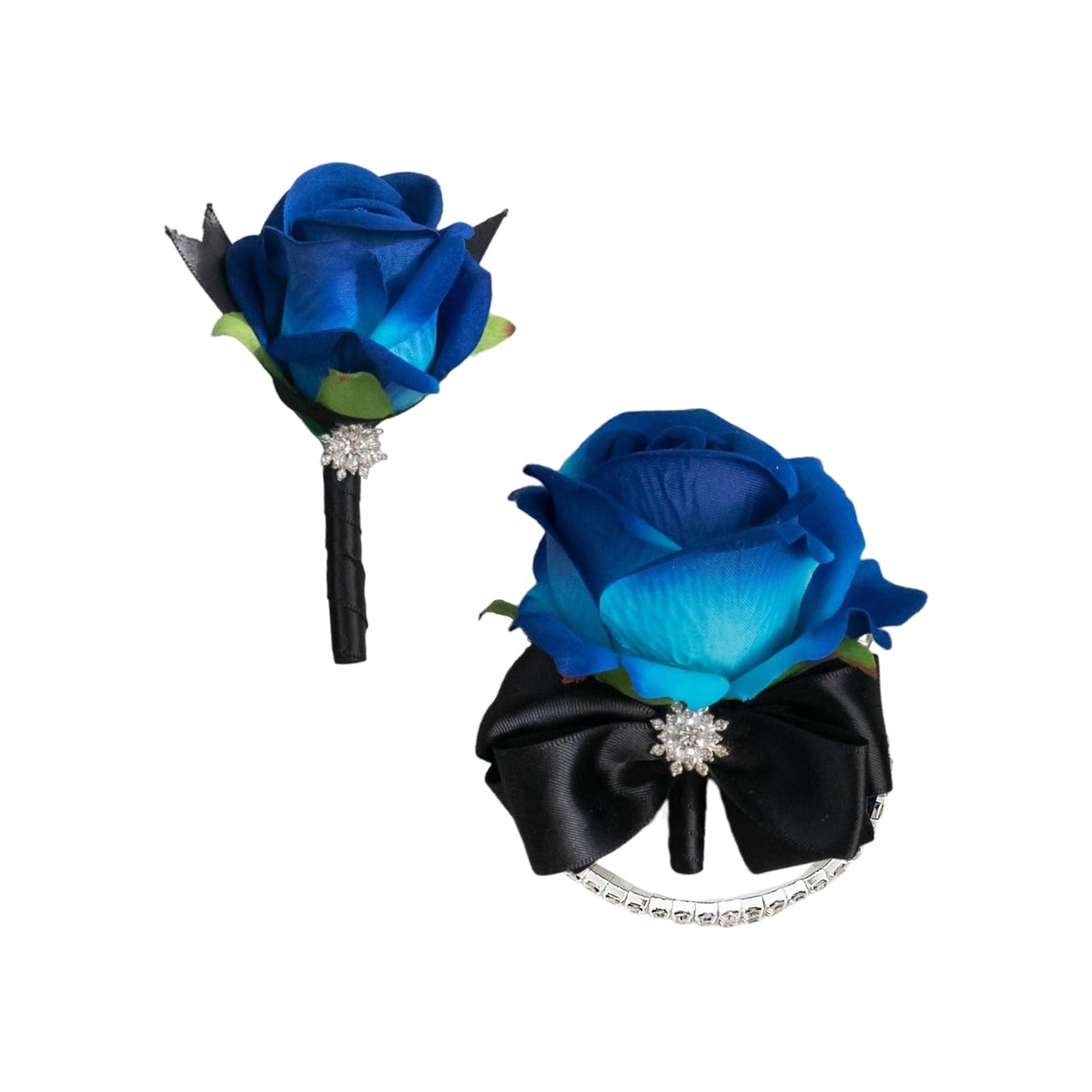Floraest Black Corsage and Boutonniere Set Elegant Corsage Wristlet Accessori…