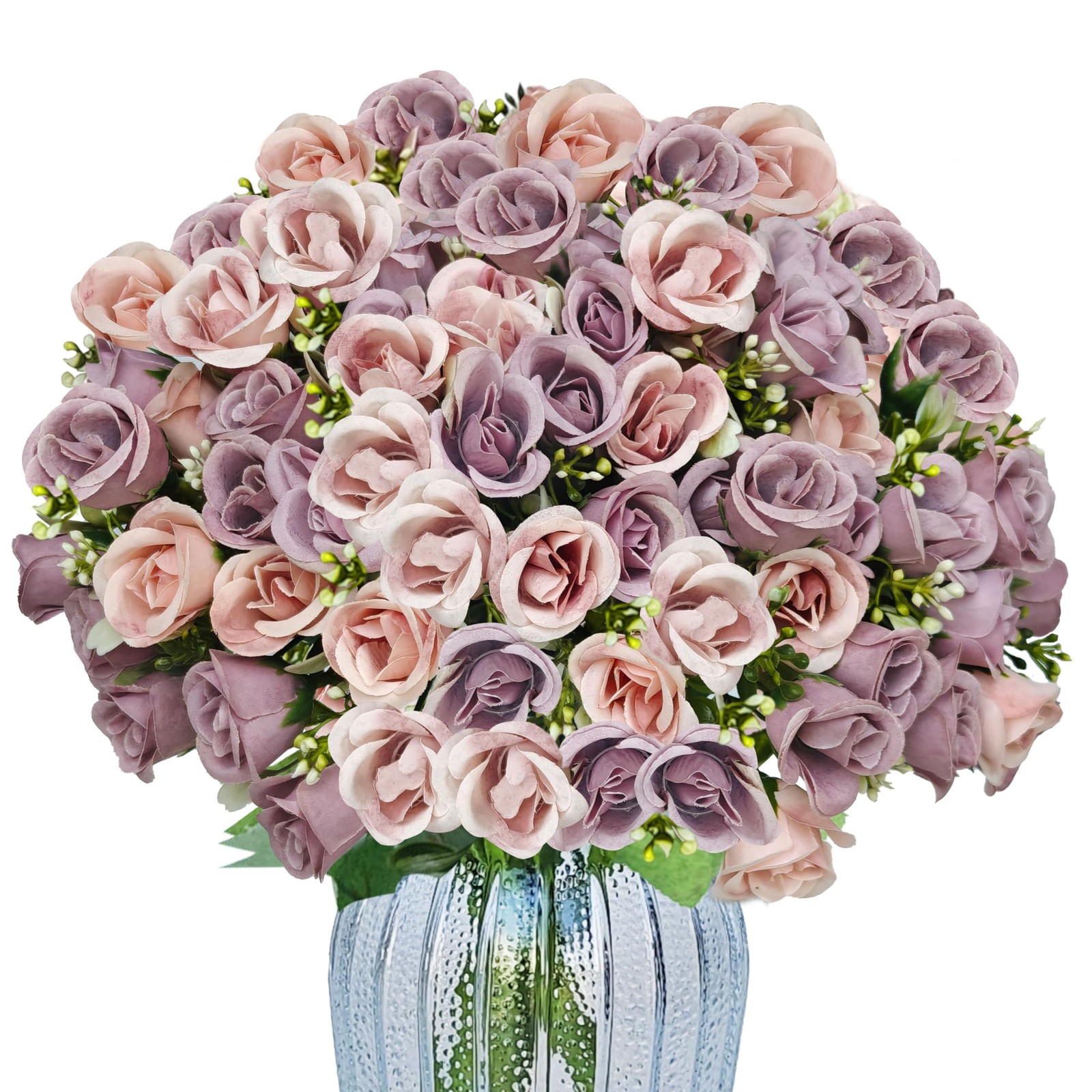 6 Stems Roses Artificial Flowers,Roses Bouquet with Leaf,Fake Flowers for Wed…