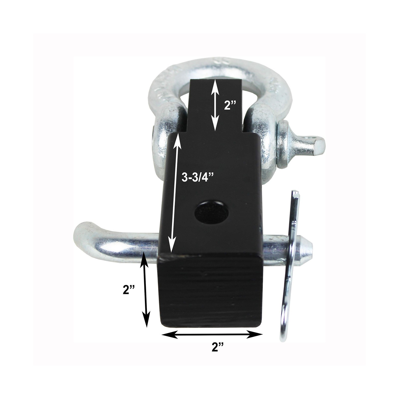MaxxHaul 70250 Receiver Hitch D-Ring (with 3/4″ Forged Shackle and Solid Shaf…