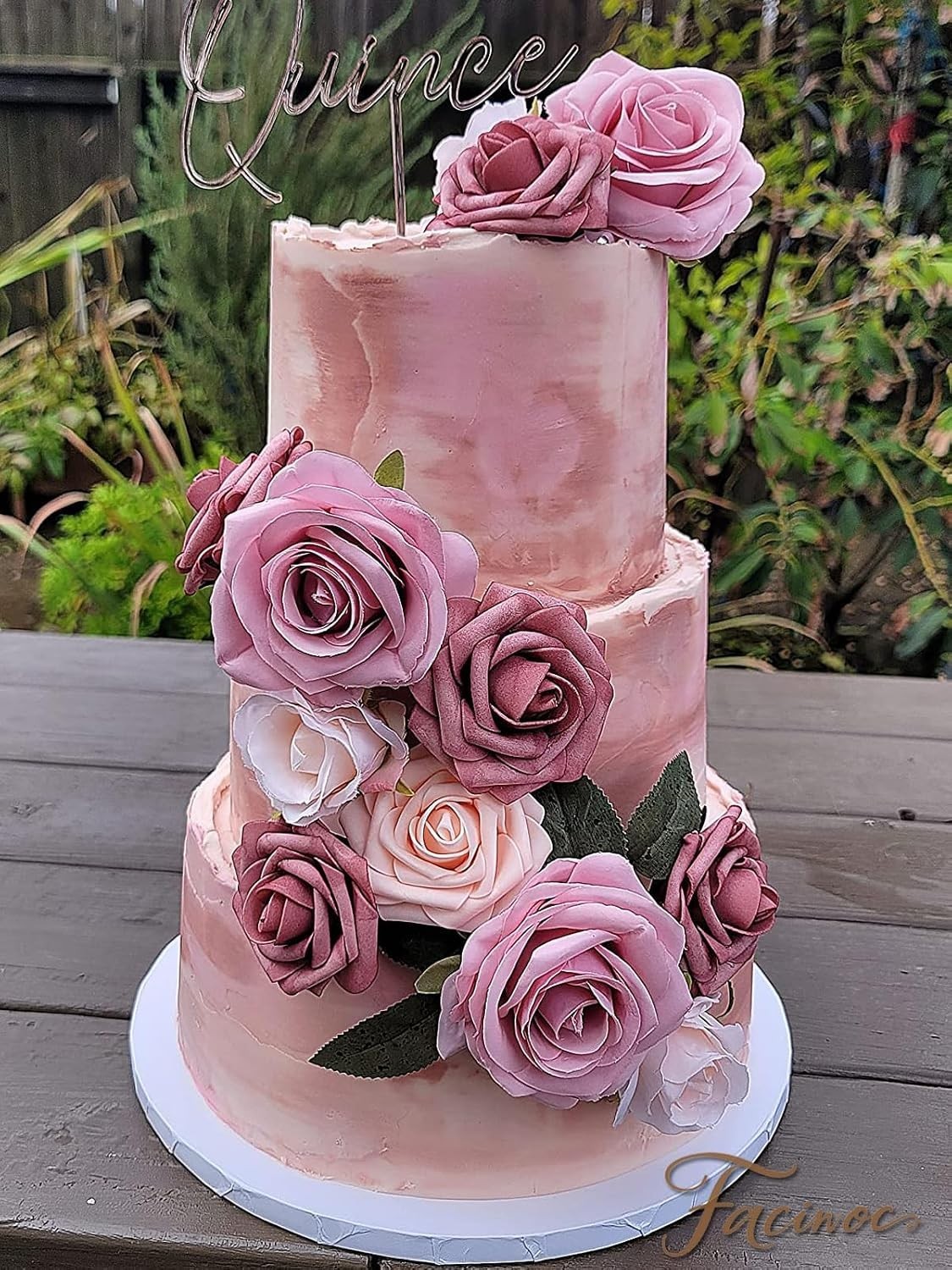 Roses Artificial Flowers Pink Bouquets Box Set for DIY Bridal Wedding Shower …