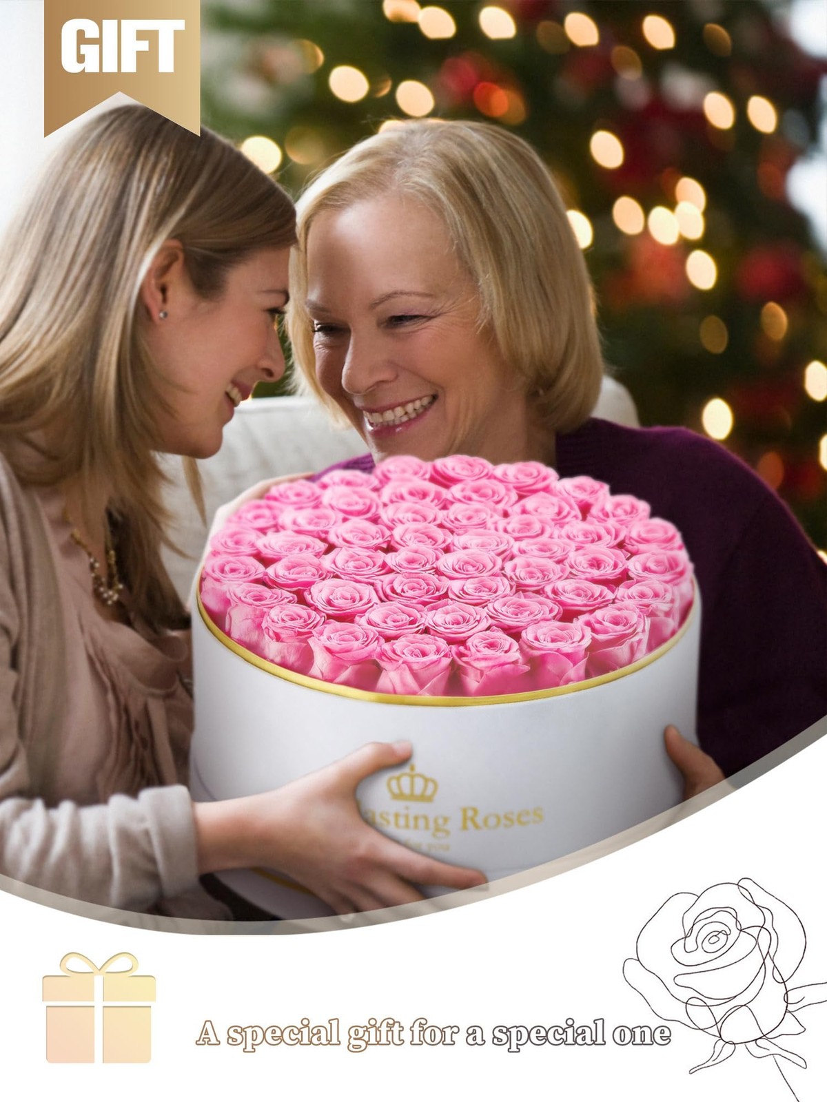 47 Preserved Roses Forever Flowers Real Roses In A Box Birthday Gift Pink