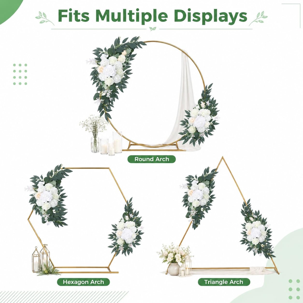 2 PCS Dusty Blue Wedding Arch Flower Swags 23.6 15.7 Inch Floral Decor Sign
