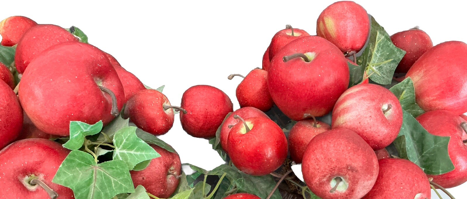 2 Vtg Artificial Red Apple Leaf Topiary Clay Planter Potted Heavy 16’’ Signed!