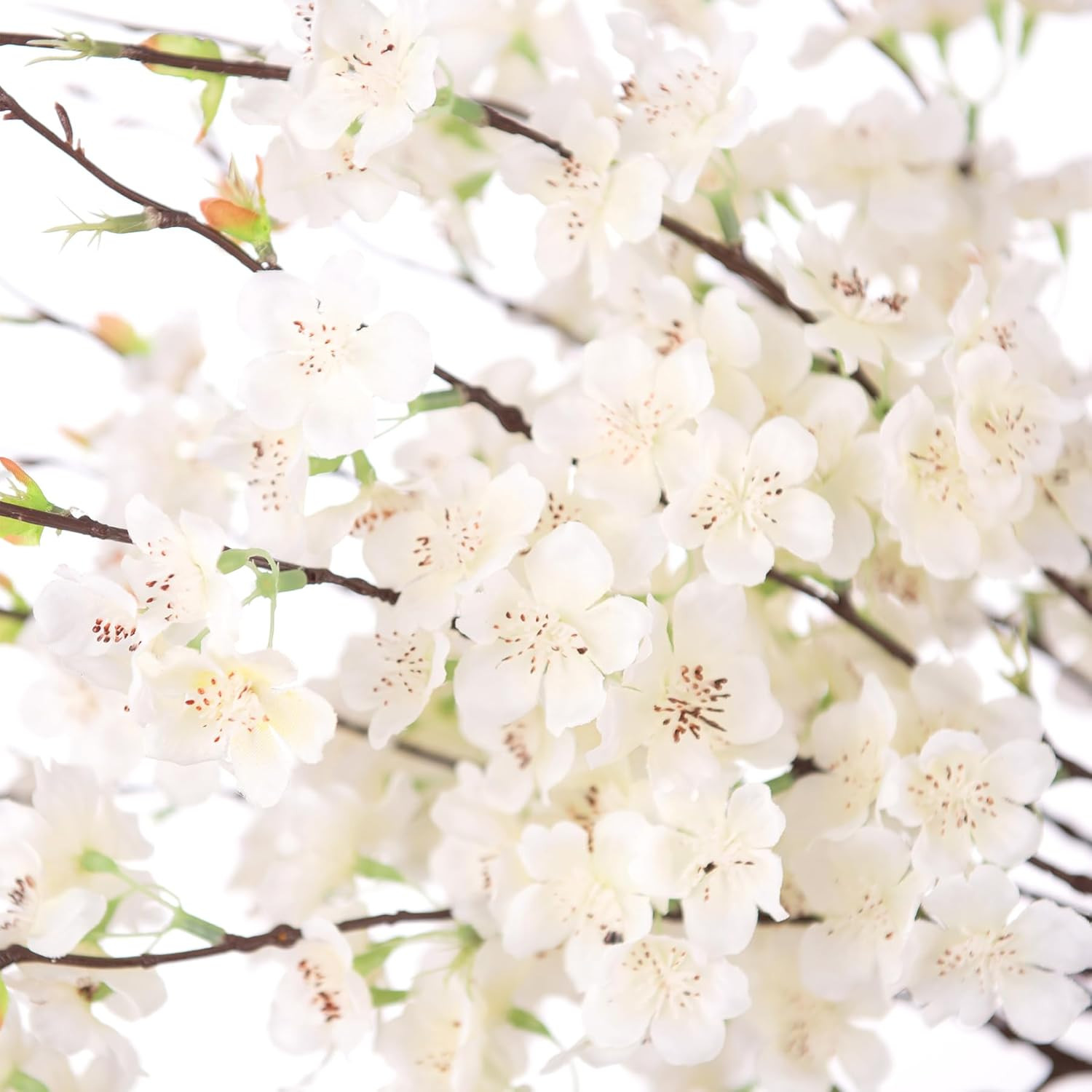 12 PCS Faux Cherry Blossom Branches Decor 18.11 Inch Fake Artificial Cherry Flow