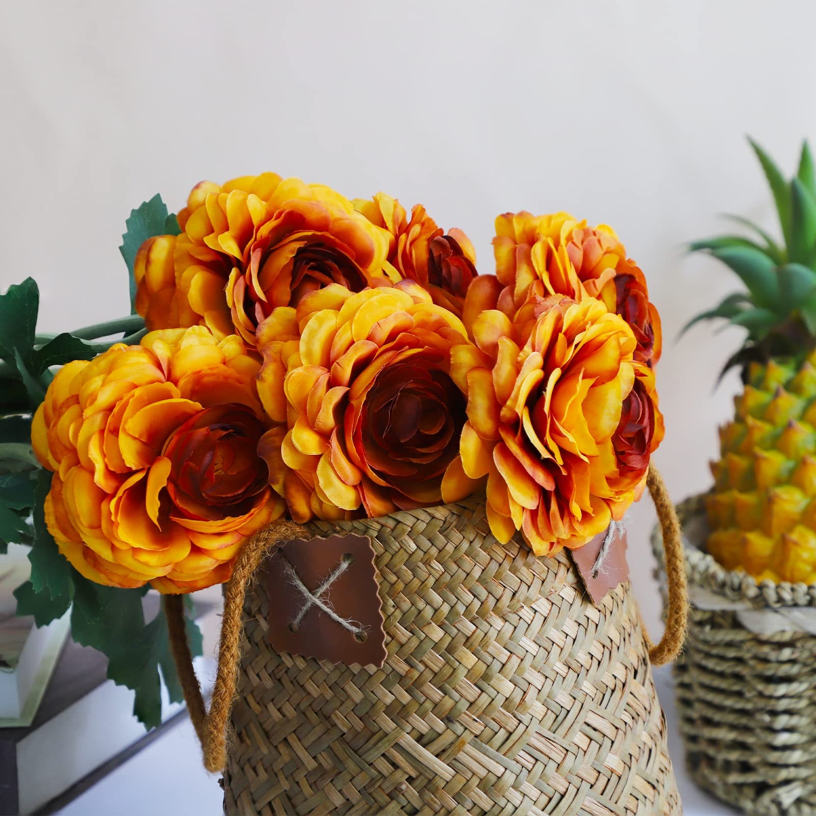 Artificial Flowers Ranunculus Long Stem Buttercup Silk Flowers 6 pcs for Home…