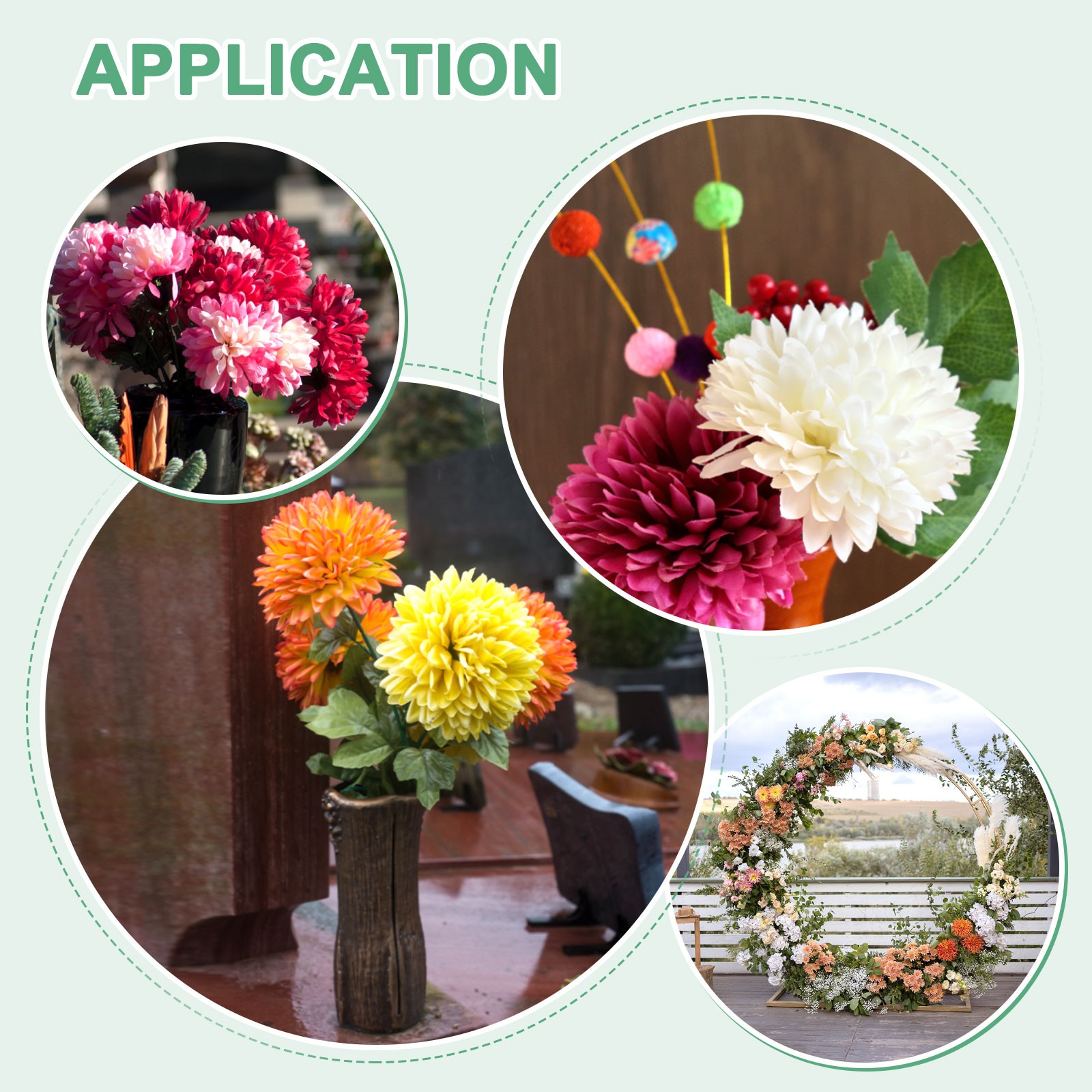 30-Pack Artificial Chrysanthemum Ball Flowers for Home Decor [Gold]