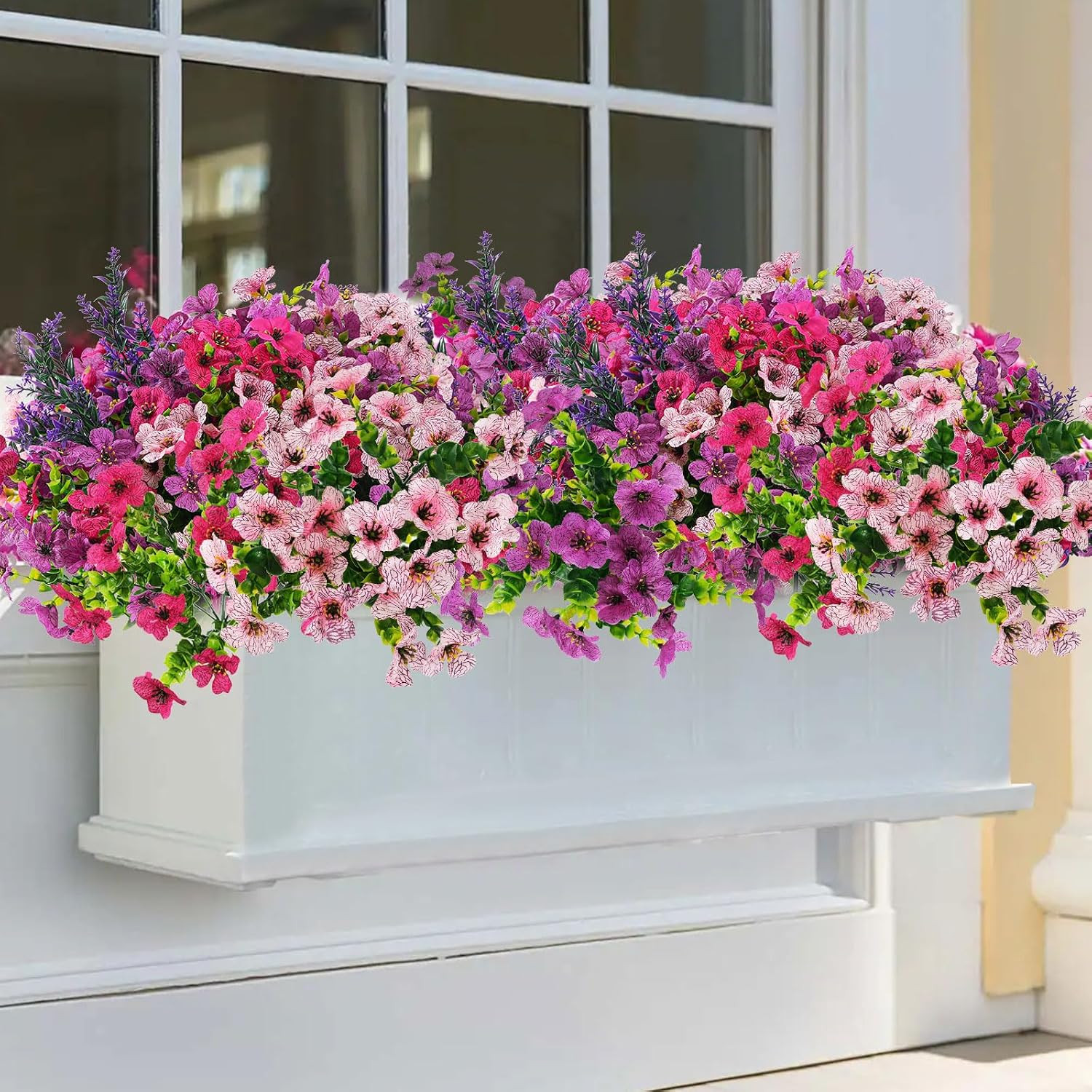UV Resistant Artificial Flowers – 12Pcs Mixed Color for Indoor & Outdoor Decor