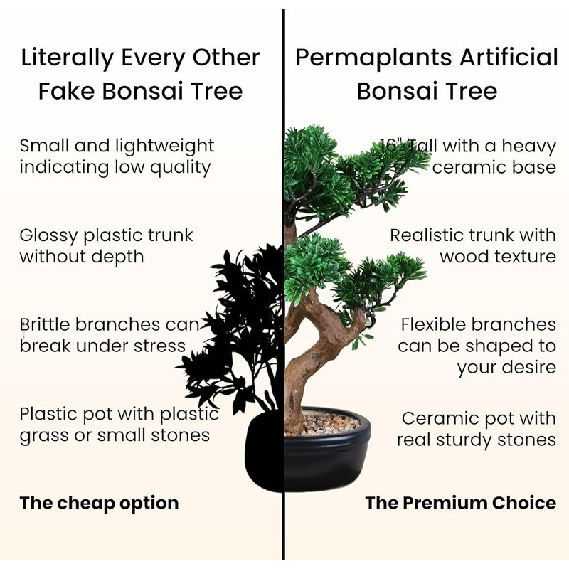 Lifelike Fake Bonsai Tree Natural Look No Maintenance Home Office Décor Gift New