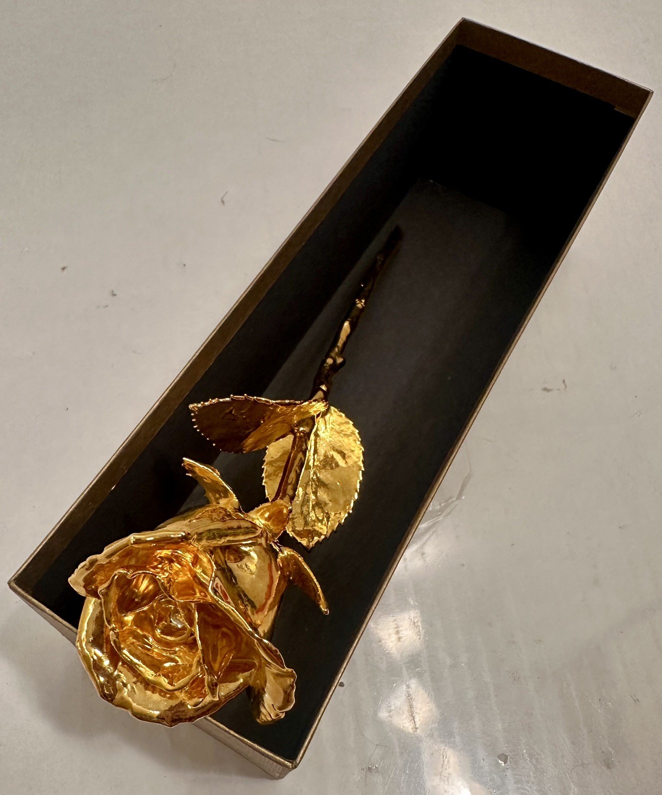 24k Rose Co. Gold Dipped Electroformed Real Rose Made In USA w/Box & Warranty