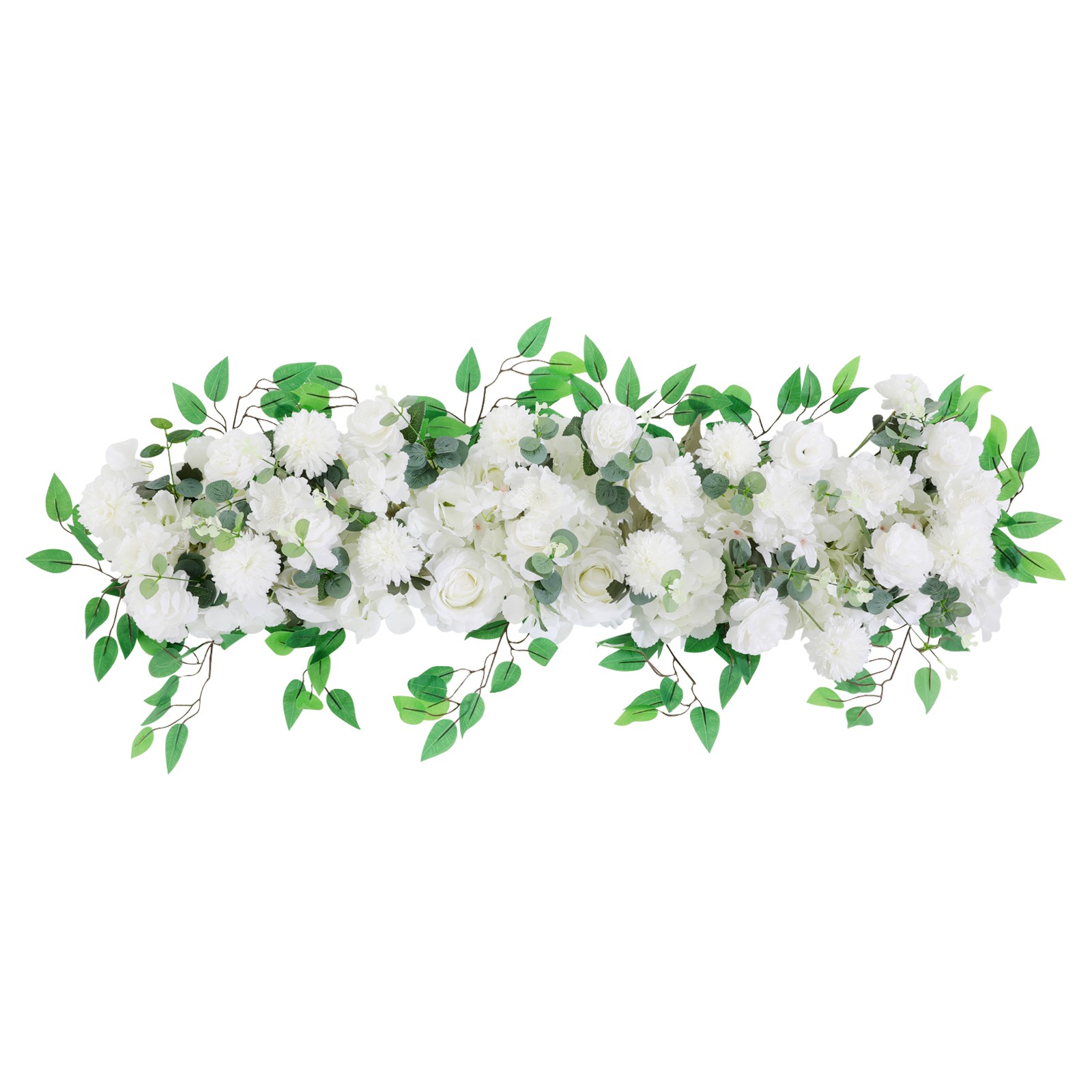 39×11″ Artificial White Flower Wedding Party Outdoor Decor Artificial Flower Row