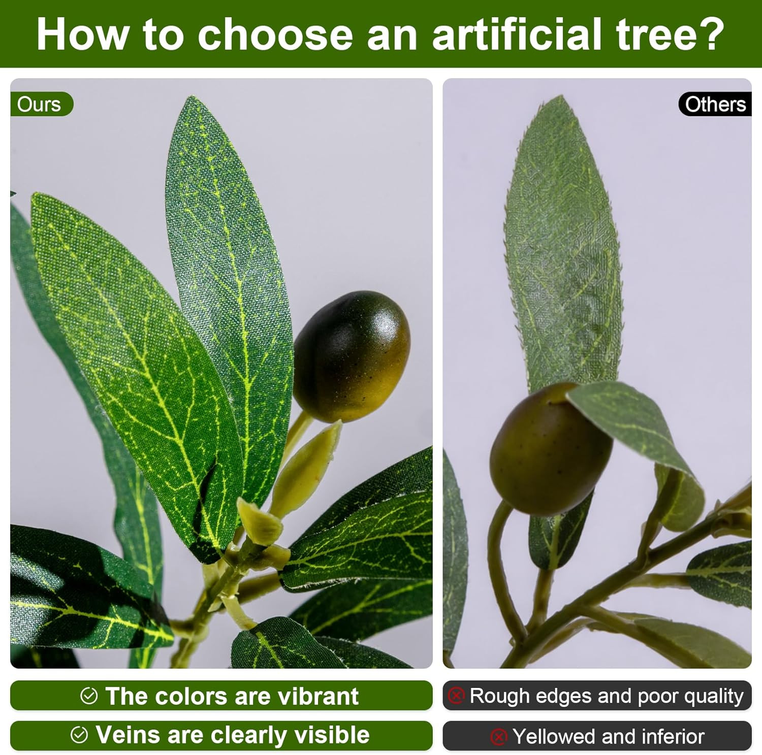 Realistic Large Faux Olive Tree for Home & Office Decor – Housewarming Gift