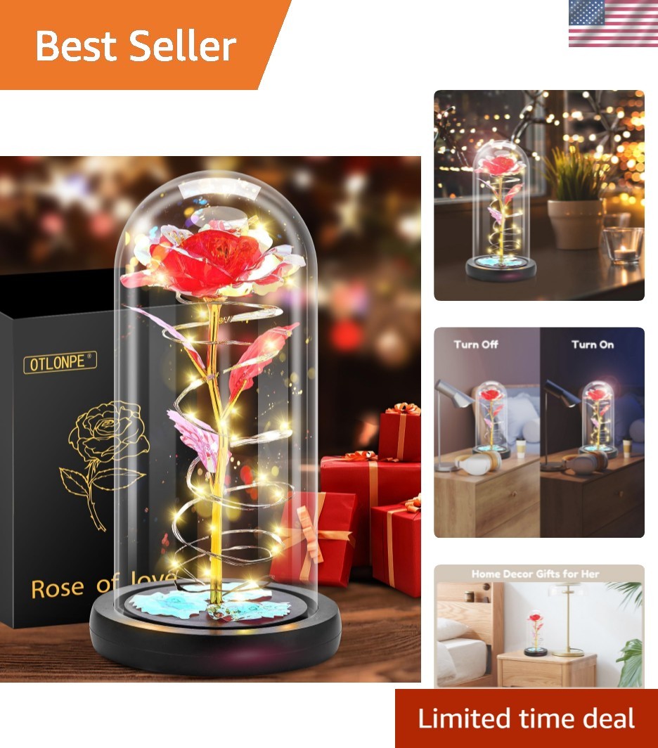 Unique Preserved Glass Rose with LED Light – Perfect Gift for Any Occasion