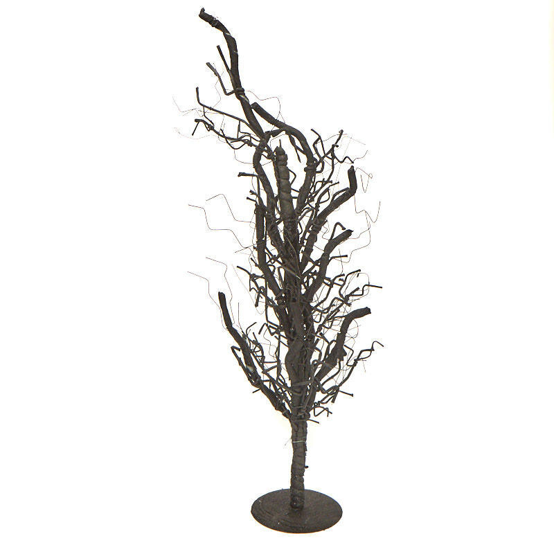 39″ Artificial Black Glitter Halloween Decorative Twig Tree