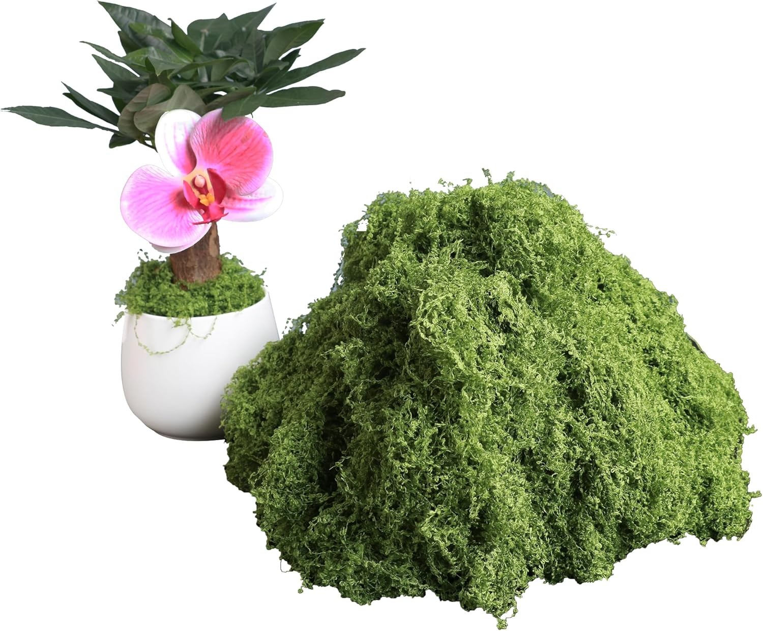 5.3oz Green Fake Moss Artificial Floral Moss Faux Plant for DIY Crafts Fairy Gar