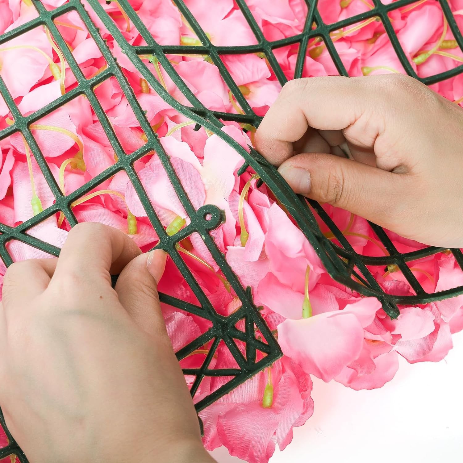 $4 Pack 24×16 Flower Wall Panel Set, 3D Silk Pink Hydrangea