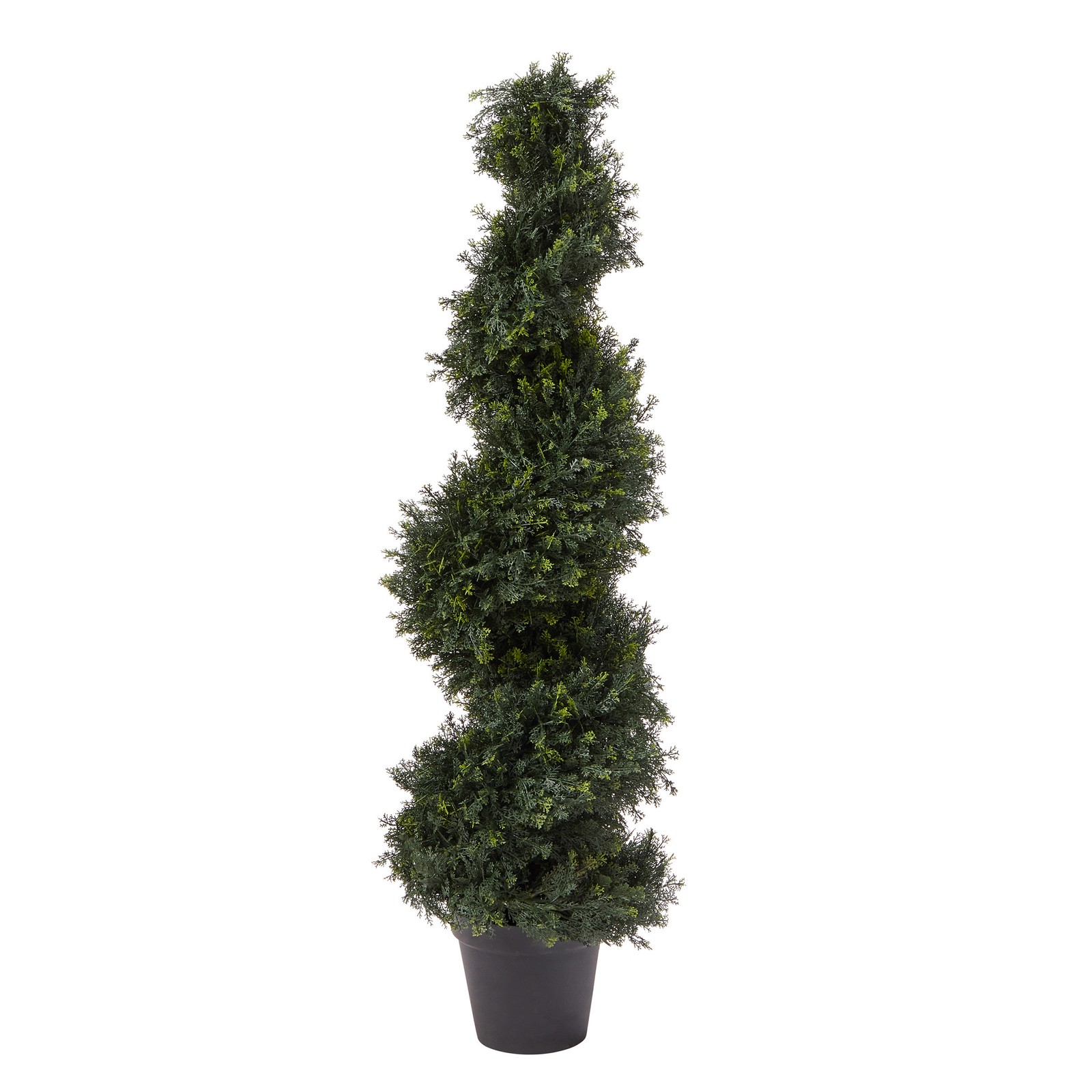 Artificial Tree 4FT Spiral Cypress Topiary Tree with Pot UV-Protected Fake Plant