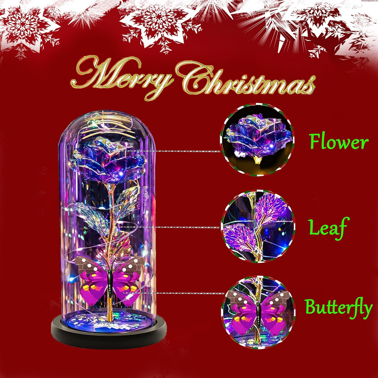 Mothers Day Flower Gifts for Mom Women Grandma Her Wife,Light up Rose in a Glass