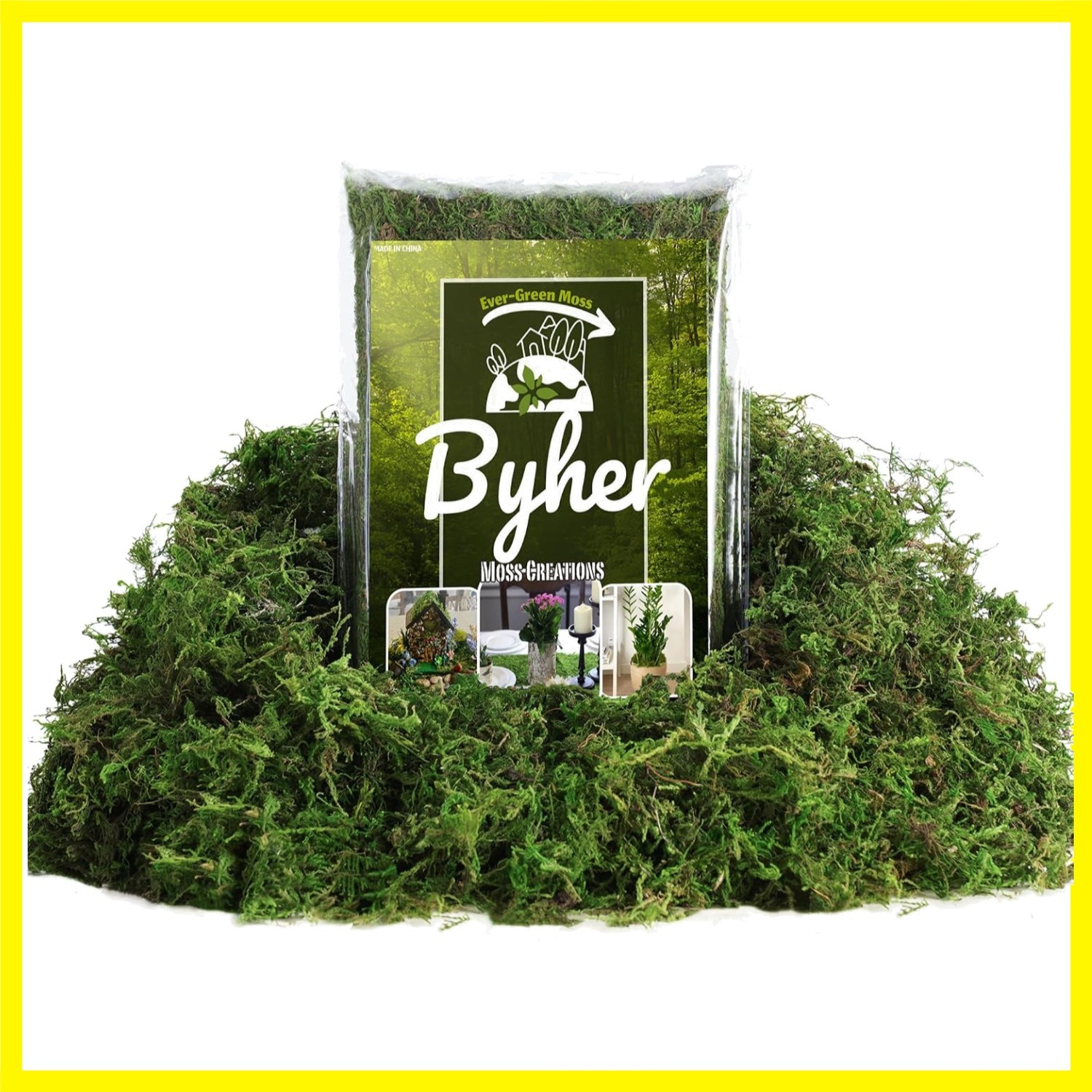 Fake Moss 4OZ – and Indoor Plants, Realistic Artificial Green Grass for Fairy…
