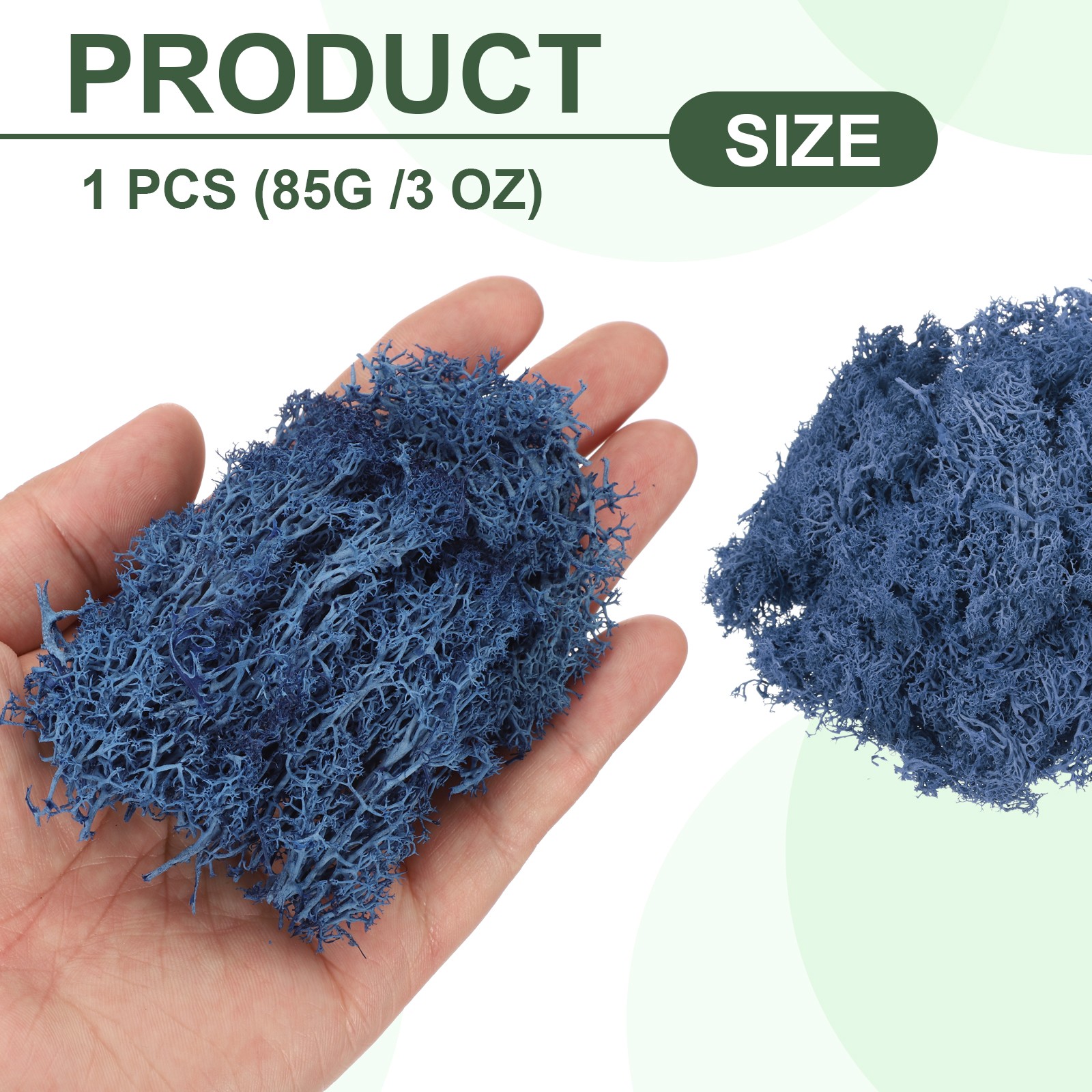 3oz Preserved Reindeer Moss Dark Blue Decorative Artificial Fake Moss