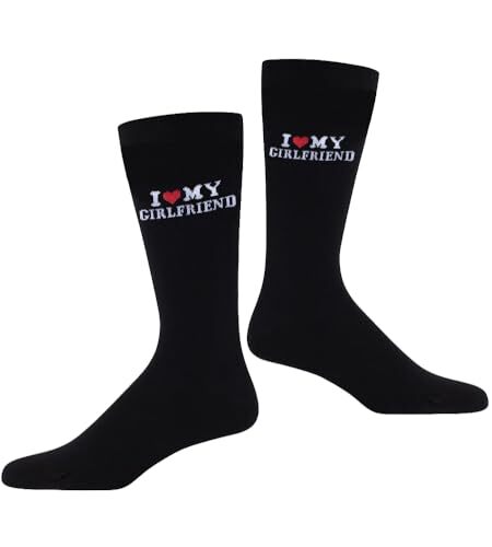 Gift for Boyfriend I Love My Girlfriend Socks I Love My Girlfriend Black