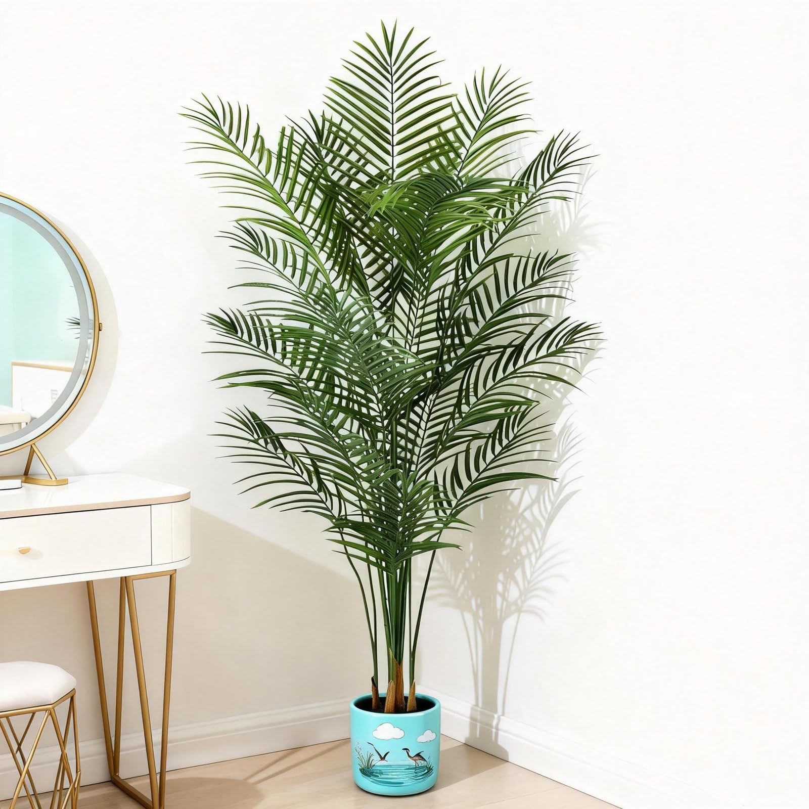 Artificial Palm Tree Indoor 6ft, Large Fake Tropical Areca Palm Tree with 18 …