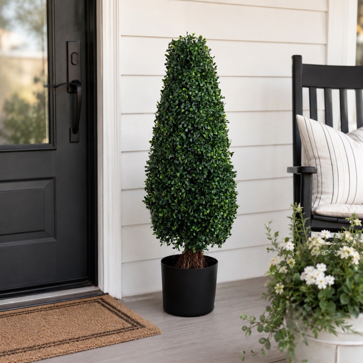 3’ UV Artificial Boxwood Topiary Cone Tree Indoor/Outdoor Home Decor