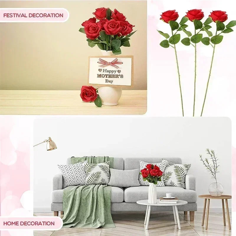 100pcs Artificial Silk Roses Fake Flowers Wedding Party Home Table Decor