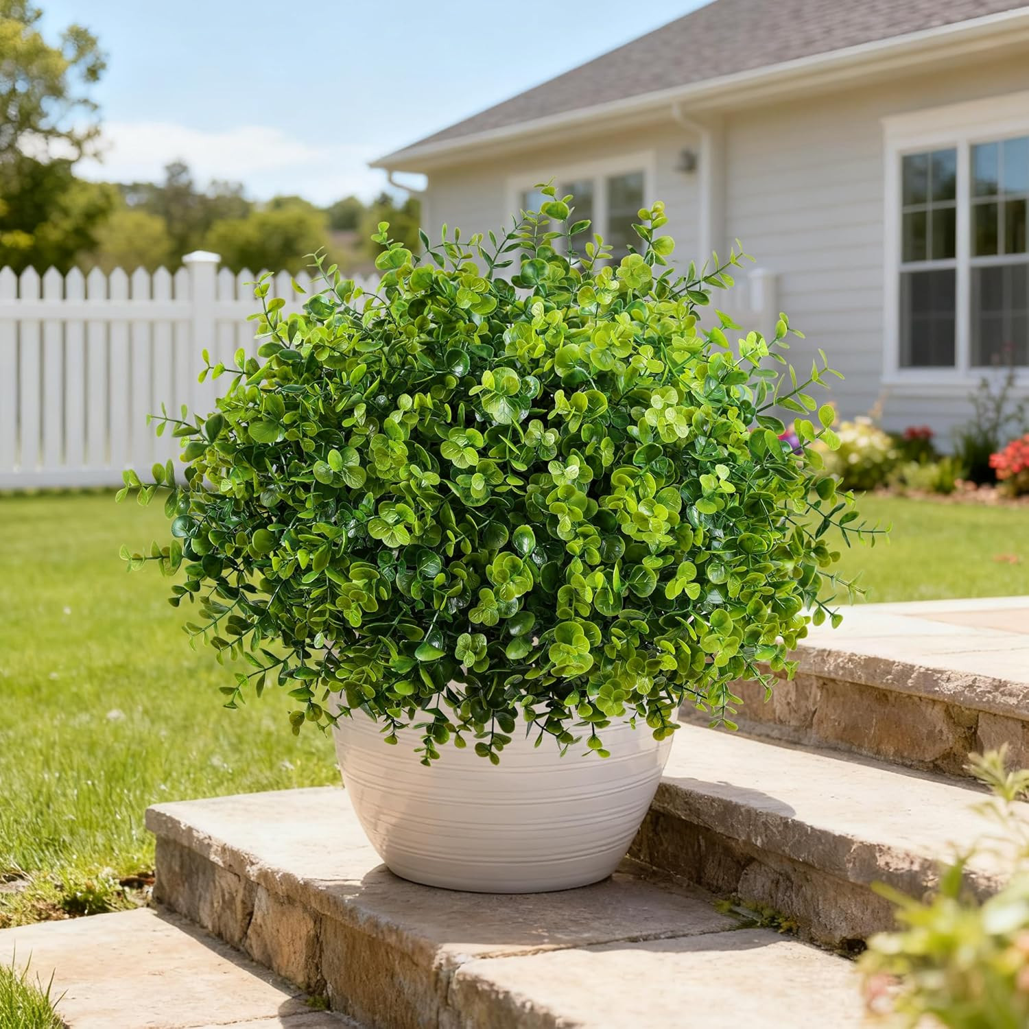 Artificial Faux Outdoor Plants for Spring Summer Decoration, 12 Bundles Fake Pla