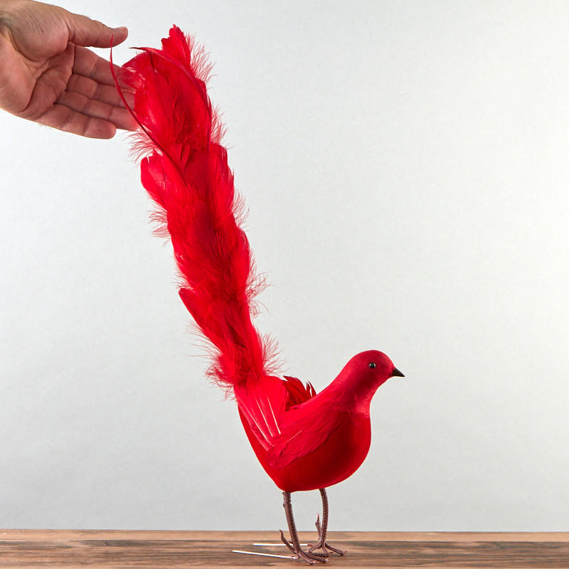 Set of 2 Red Standing 18″ Artificial Decorative Doves