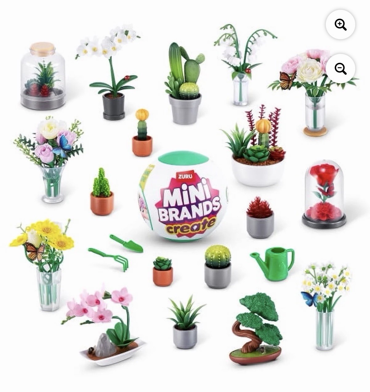 ZURU Mini Brands Create Artificial Cactus Houseplant Arrangement in Gray Pot