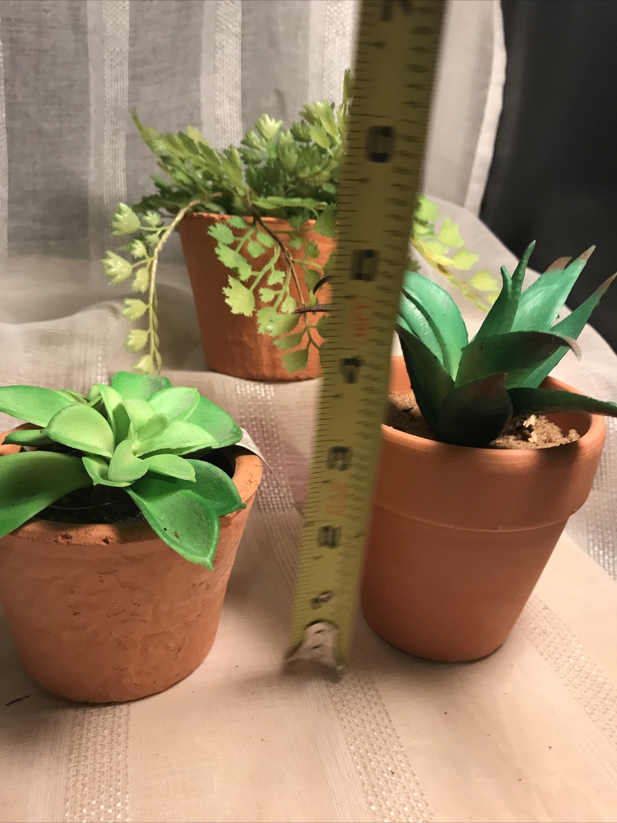 ASHLAND GARDEN Faux Succulent Plants Rustic Pots NWT (3) Floral Decor Home Decor